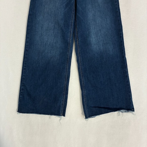 Oat New York Wide Leg High Rise Jeans Womens Size 4/27 Raw Hem Festival Boho - Picture 4 of 8